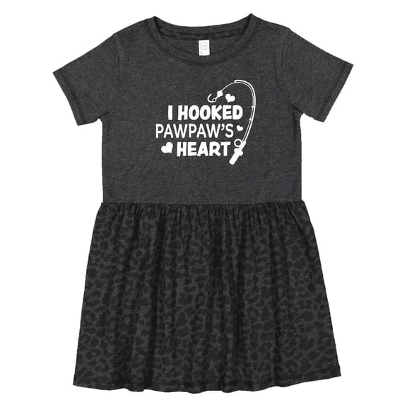 Inktastic I Hooked Pawpaw's Heart with Fishing Rod Girls Toddler Dress