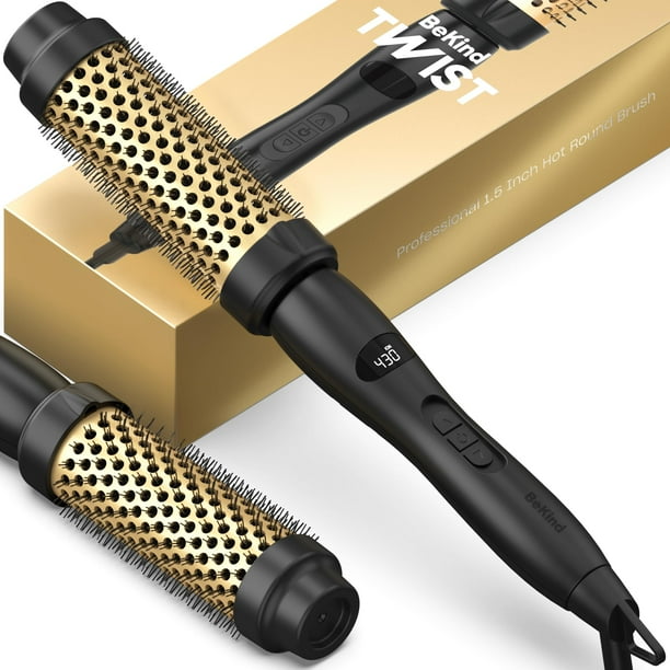Cepillo térmico Bekind Twist Pro de 1.5 pulgadas con calefacción, redondo, negro
