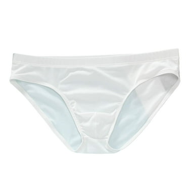 Mairbeon Men Briefs Low-rise Elastic Waistband Ice Silk Briefs Solid Color Ice Silk Summer Thin Panties High Elastic Underwear