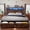 Brown, variant on NHIXSOM Farmhouse Queen Bed Frame with LED Headboard, Charging Station and Storage Drawers, Farmhouse Style, Easy Assembly, Black