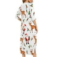 thumbnail image 6 of Lorytime Christmas Women Nightgowns with Pockets Reindeer Bathrobes Crewneck 3/4 Sleeve Pajamas Dress Sleepwear White M, 6 of 8