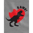 thumbnail image 2 of Tstars Boys Unisex Valentine's Day Rawr Dinosaur Kids T Shirt, 2 of 6