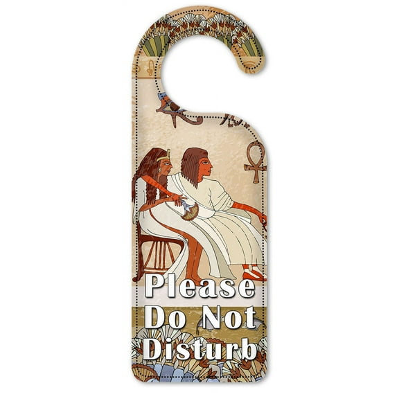 Do Not Disturb Door Knob Hanger Sign - Hieroglyphics
