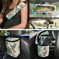 thumbnail image 4 of Yuyamidu Hummingbird Front Back Seat Covers for Car Rearview Mirror Cover Dahlia Steering Wheel Cover Seatbelt Strap Pads Car Trash Bin Car Air Vent Holder Cup Coasters Keychain, Set of 15, 4 of 7