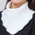 thumbnail image 2 of Cuello alto de invierno para mujer, cuello falso falso de punto acanalado a rayas, desmontable para bufanda triangular, cuello elástico a prueba de viento, 2 of 5