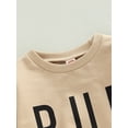 thumbnail image 5 of Cenuakty Infant Baby Boys 2 Pieces Outfit, Letter Print Round Neck Long Sleeve Sweatshirts Tops + Elastic Waist Long Pants Set, 5 of 8
