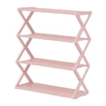 thumbnail image 3 of simhoa 4 Tiers x Shaped Shoe Storage Rack Multifunctional Simple Assembly Dustproof Pink, 3 of 8