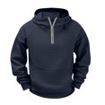 thumbnail image 2 of Mens Oversized Hoodies Pullover Quarter Zip Casaul Long Sleeve Waffle Knit Athletic Hooded Sweatshirt with Pocket, 2 of 9