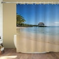 thumbnail image 2 of Ocean Beach Shower Curtain Seaside Palm Forest Shower Curtains for Bathroom Decor, Waterproof Polyester Fabric Shower Curtain 72x72 Inch with 12 Hooks, 2 of 6