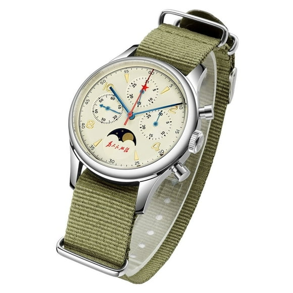 Seakoss 40mm Original ST1908 Seagull Movement Moon Phase Mechanical Watch