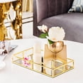 thumbnail image 5 of Gold Mirror Tray, Glass Metal Perfume Tray Dresser Tray Jewelry Tray, Decorative Tray Vanity Makeup Perfume Organizer Tray for Bathroom Bedroom Cosmetics Storage, 5 of 9
