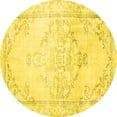 thumbnail image 1 of Ahgly Company Machine Washable Indoor Round Persian Yellow Traditional Area Rugs, 7' Round, 1 of 4