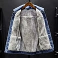 thumbnail image 4 of Chaqueta vaquera para hombre, abrigo vaquero acolchado con botones de lana para hombre, cálido acolchado con oveja Y2k, moda vintage Joker, ropa masculina de talla grande G, 4 of 5