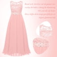 thumbnail image 6 of YONGHS Kids Girls Lace Bridesmaid Dress Long A-Line Chiffon Gown Pink 8, 6 of 6