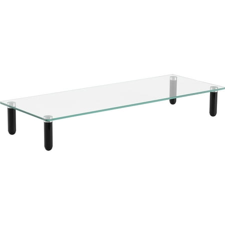 UPC: 0035255995337 | Lorell LLR99533 4-leg Single Shelf Glass Monitor Stand 1 Each Clear Black