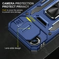 thumbnail image 2 of Dteck Case for iPhone 16e / iPhone 17e,Shockproof Rugged Case with Slide Camera Cover Rotated Ring Kickstand Military-Grade TPU+PC Back Phone Case for iPhone 16e/17e,Navyblue, 2 of 7