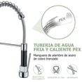 thumbnail image 3 of Grifos de cocina cromados,  Professional Grifo de cocina de latón con rociador, Grifo monomando cromado para fregadero con llenador de ollas, 3 of 7