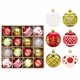 thumbnail image 1 of Yuanzi - Juego de 16 bolas navideñas doradas y champán | Adornos festivos de plástico para árbol con lazos para colgar, 1 of 2