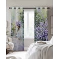 thumbnail image 2 of Blackout Curtains for Bedroom, Purple Lavender Room Darkening Window Drapes for Living Room, Green Leaves Spring Bike Botanical Thermal Insulated Grommet Curtains, 42x63 inch, 2 Panels, 2 of 9