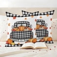thumbnail image 3 of Fall Truck Outdoor Waterproof Pillow Covers, Plaid Black Orange Pumpkin Thanksgiving Decorative Square Throw Pillowcase Sofa Cushion Sham for Patio/Couch/Chair, 26"x26" 2 Pack, 3 of 8