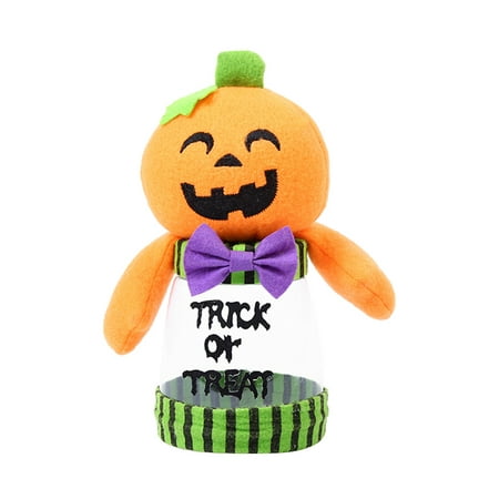 

Hemoton Halloween Plastic Candy Jar Pumpkin Doll Candy Box Cookie Jars Container Party Decoration
