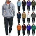 thumbnail image 5 of Atogsazn Men's Cargo Sweatsuit Quarter Zip Pullover Sweatshirt Sweatpant Sets 2 Piece Tactical Outfit Hiking Set 02-Purple S Fashion, 5 of 5
