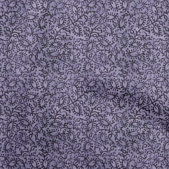 oneOone Cotton Cambric Purple Fabric Abstract Leaves Craft Projects Decor Fabric Printed By The Yard 56 Inch Wide