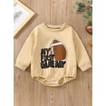 thumbnail image 2 of Seyurigaoka Baby Boys Girls Romper Tops Long Sleeve Crew Neck Pullover Tops Letters Rugby Print Bodysuit for Casual Daily, 2 of 9