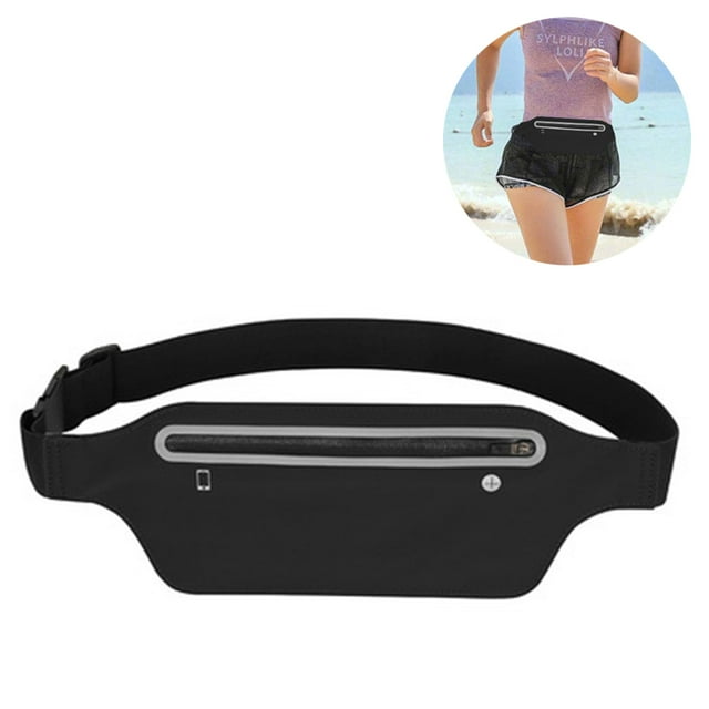 Riñonera delgada con cinturón para correr, riñonera para ejercicio físico, cinturón ultraligero para corredores, cinturón para dinero de viaje para hombres y mujeres