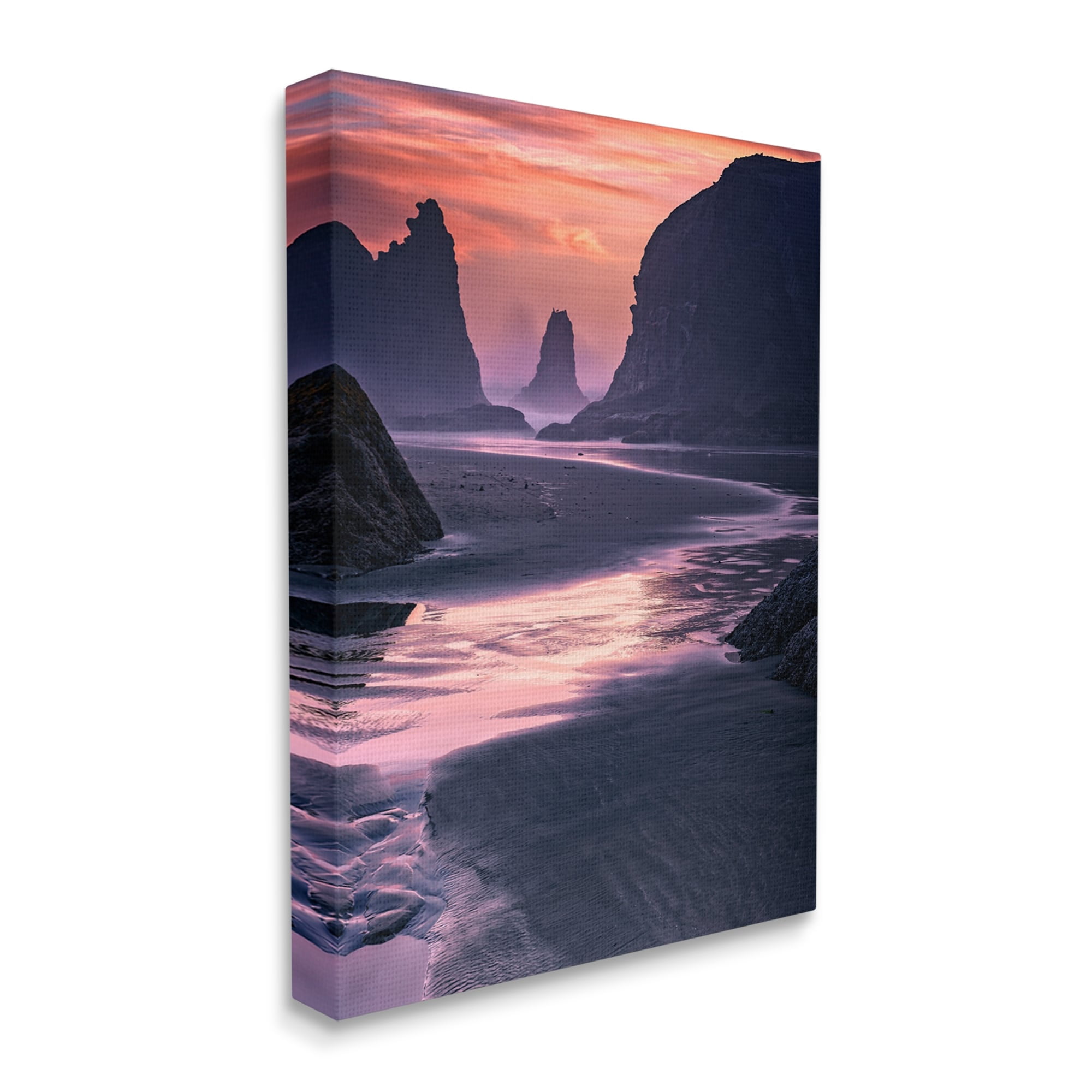 Stupell Vivid Sunrise Beach Foam Shore Landscape Photography Gallery Wrapped Canvas Print Wall Art