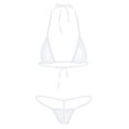 thumbnail image 3 of Conjunto de lencería transparente de encaje para mujer, minimicrobikini transparente con cuello Halter, Top con sujetador y Tanga en la espalda, ropa interior, 3 of 5