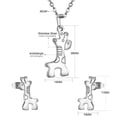 thumbnail image 3 of EOEMY Stainless Steel Women'S Unisex Set 18 Inch Necklace Earrings Giraffe Y23-Silver, 3 of 4