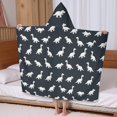 thumbnail image 5 of Dark Blue Dinosaurs Silhouette Pattern Hooded Bath Towel Wrap for Teens Ages 3 To 12, Soft Lightweight Quick Dry Microfiber Bath Beach Pool, 60"x35", 5 of 6