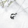 thumbnail image 5 of Dorunmo 2 Cat Necklace 925 Sterling Silver Cat Pendant with Black Crescent Moon Necklace Gothic Jewelry Halloween Gifts for Women, 5 of 6