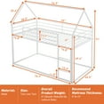 thumbnail image 2 of CITYLE Bunk Bed Twin over Twin, Metal House Bunk Bed for Adults with Convertible Ladder, Low Bunk Bed for Adults Adults, Adults, Floor Bunk Bed, Easy Assembly, White, 2 of 8