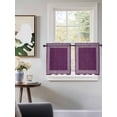 thumbnail image 3 of Dark Purple Retro Greek Key Tier Curtains 36 Inch Length,Sheer Curtains for Bedroom Living Room Window Geometric Greece Ancient Farmhouse Small Kitchen Curtains & Drapes 27.5"x36" 2 Panels, 3 of 6