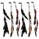thumbnail image 1 of 6 unidades de plumas para el pelo, extensiones de plumas con clip y cuentas trenzadas para mujeres, disfraces de cosplay, verano, 1 of 8