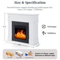 thumbnail image 6 of JolyDale Electric Fireplace with 43" Mantel, 18" Fireplace Heater Freestanding TV Stand for Living Room, Bedroom, White, 6 of 6