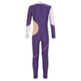 thumbnail image 4 of iEFiEL Kids Girls Figure Skating Bodysuit Ballerina Gymnastics Acrobatics Leotard Long Sleeve Shiny Rhinestones Jumpsuit Purple 10, 4 of 7