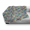 thumbnail image 3 of Woodland Soft Flannel Fleece Blanket, Doodle Flora Lily Ladybug Butterfly Jungle Leaves Plants Children Nursery Theme, Cozy Plush for Indoor and Outdoor Use, 60" x 80", Multicolour, by Ambesonne, 3 of 6