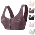 thumbnail image 2 of Daisy Bras for Older Women No Underwire Front Closure Comfort Senior Wireless Snap Closing Bra,Purple,46, 2 of 6