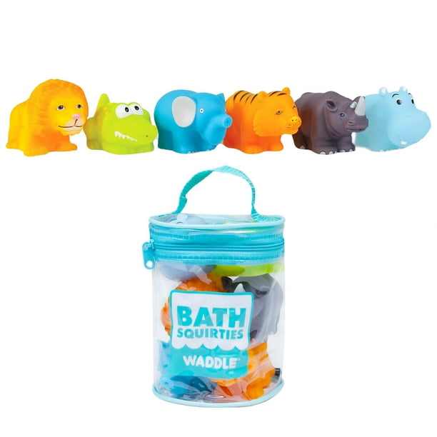 Waddle Baby Bath Toys Safari Jungle Animals 6 Pack Lion Elephant Tiger And More Walmart Com Walmart Com