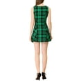 thumbnail image 3 of Allegra K Women's Round Neck Sleeveless Plaids A-Line Fit and Flare Mini Dress, 3 of 5