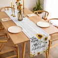 thumbnail image 3 of Table Runner 90 Inches Long for Kitchen Dining, Sunflowers Dresser Scarf Farmhouse, Dining Table Decorations for Wedding/Parties, Farmhosue You Are My Sunshine Wooden Grain 13 x 90 In, 3 of 8