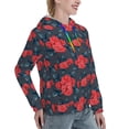 thumbnail image 6 of Lsque Rose Flowers Pattern Casual Women's Hoodie,Hooded Sweatshirt with Kangaroo Pocket,Pullover Hoodie with Eye-catching Drawstrings-Large, 6 of 7
