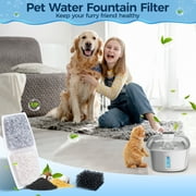 BEBANG Cat Water Fountain Filters, 6 Pack Carbon Filters and 3 Pack Pre-Filter Sponges, Dog Water Fountain