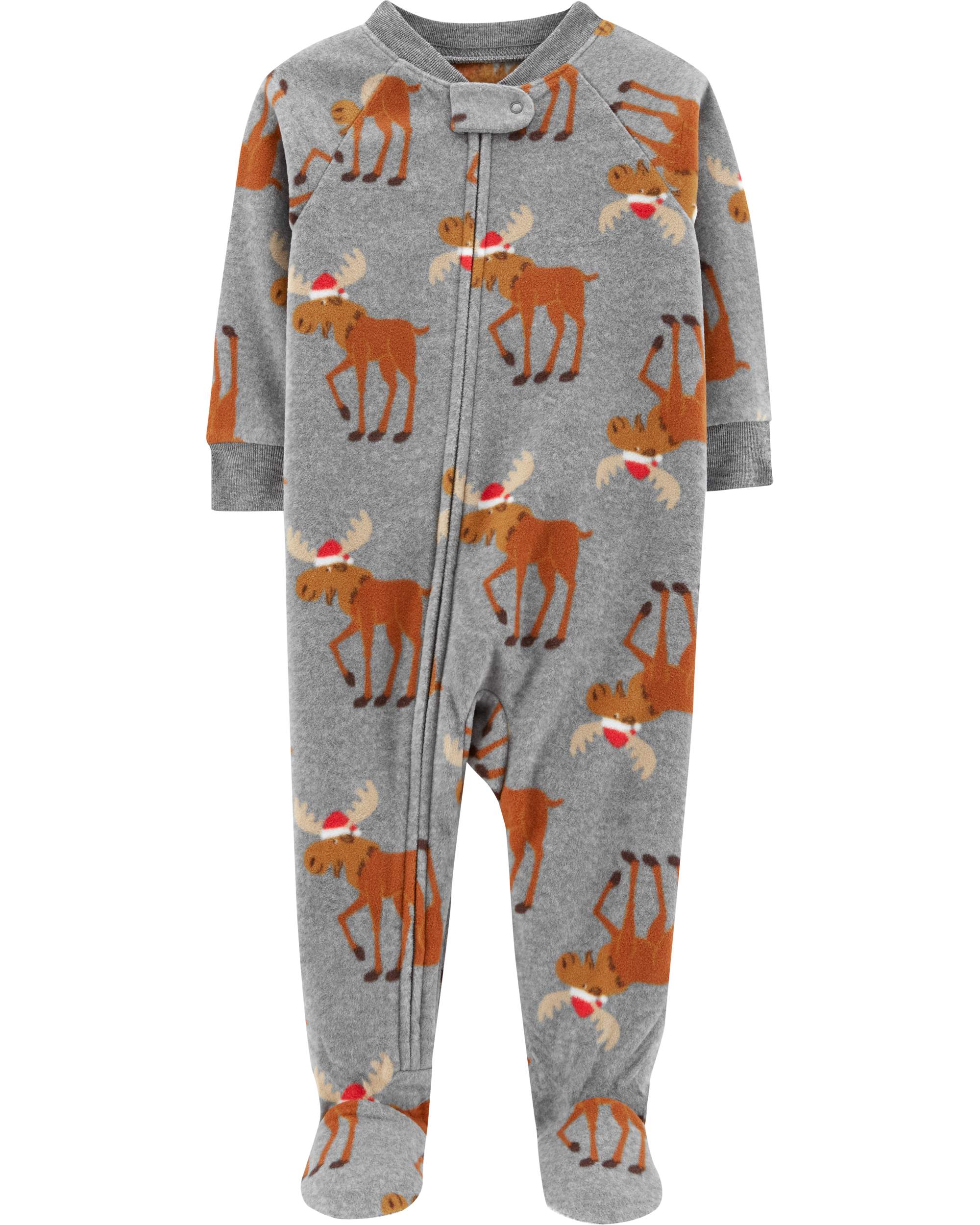 Child of Mine Christmas Microfleece Footed Blanket Sleeper (Baby Boys