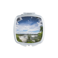 thumbnail image 1 of Forêt Cascade Verte Science Paysage Nature Miroir Portable Compact Maquillage Double Face en Verre, 1 of 3