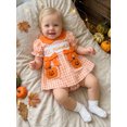 thumbnail image 5 of Cenuakty Girl Halloween Romper Letter Pumpkin Embroidery Short Sleeve Bodysuits, 5 of 9
