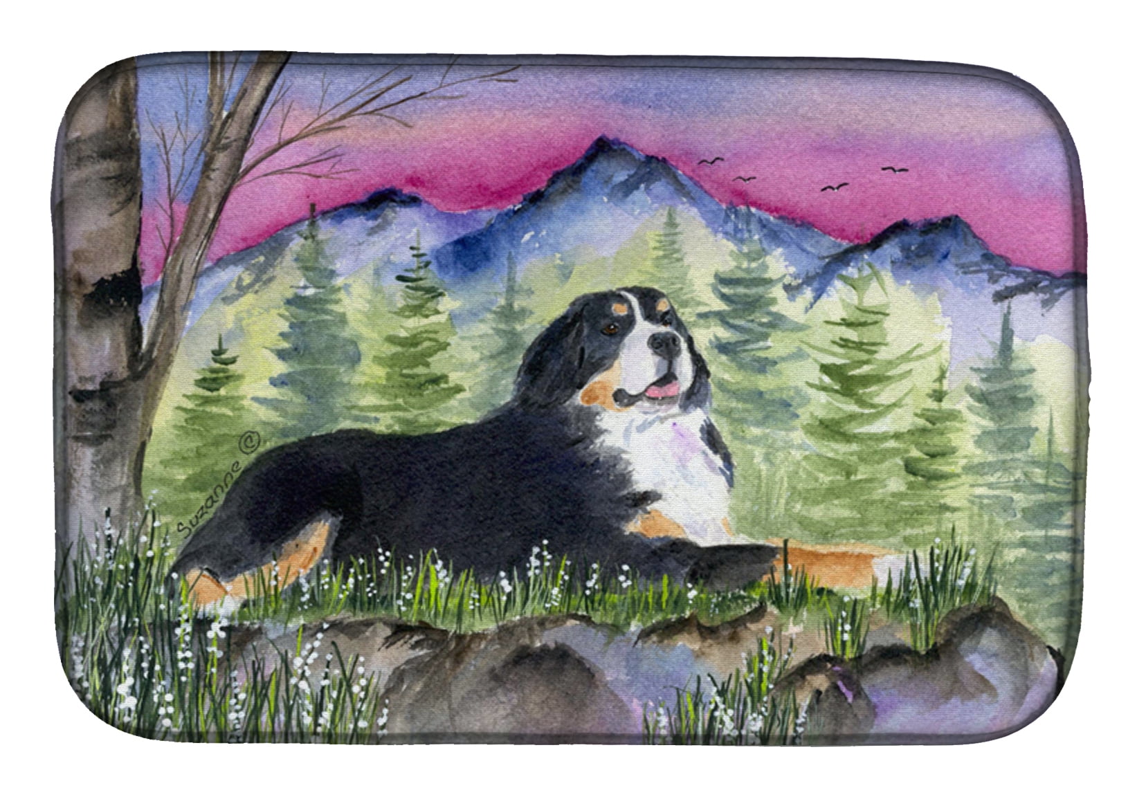 Bernese Mountain Dog Dish Drying Mat
